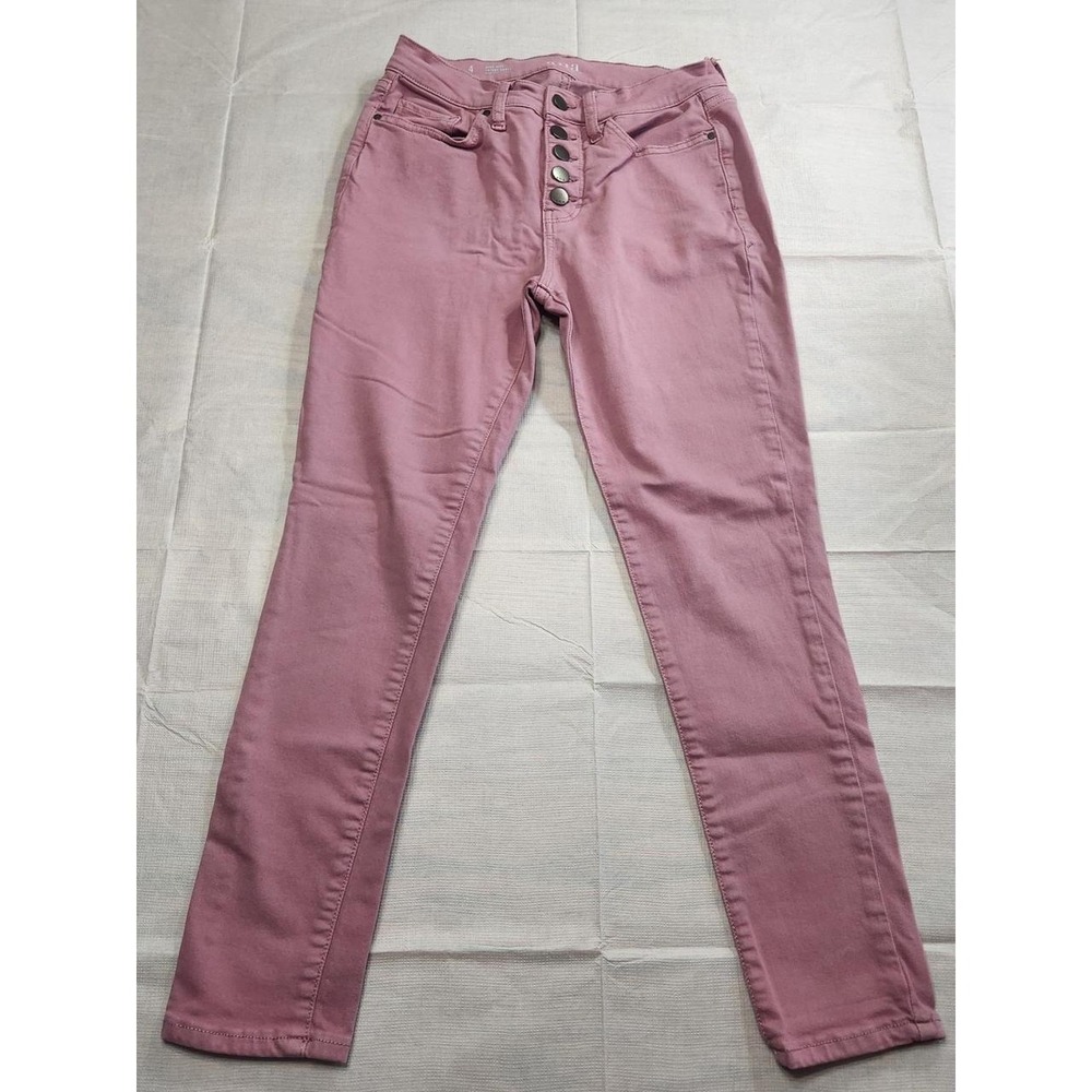 a.n.a High Rise Skinny Ankle Pants Mauve Pink Button Fly Size 4